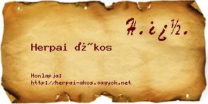 Herpai Ákos névjegykártya